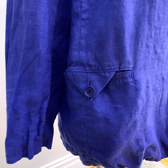 Madewell Blue Linen Oversized Blazer Size Small - Picture 6 of 11